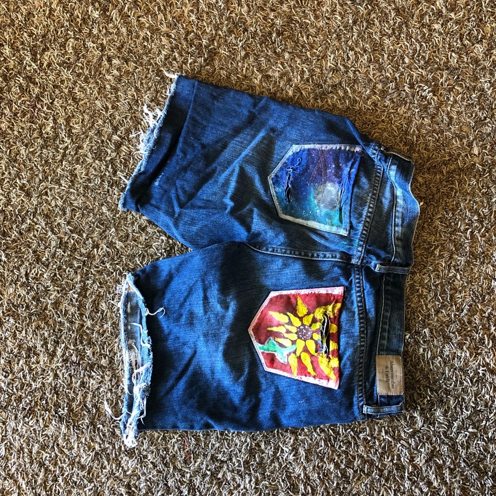 Painted Jean Shorts